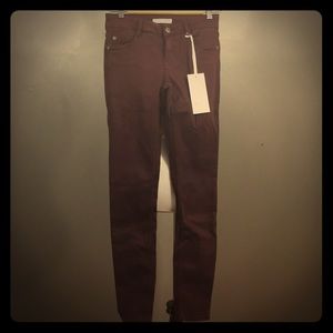 Paris Fashion! Beautiful New Burgundy Jeans